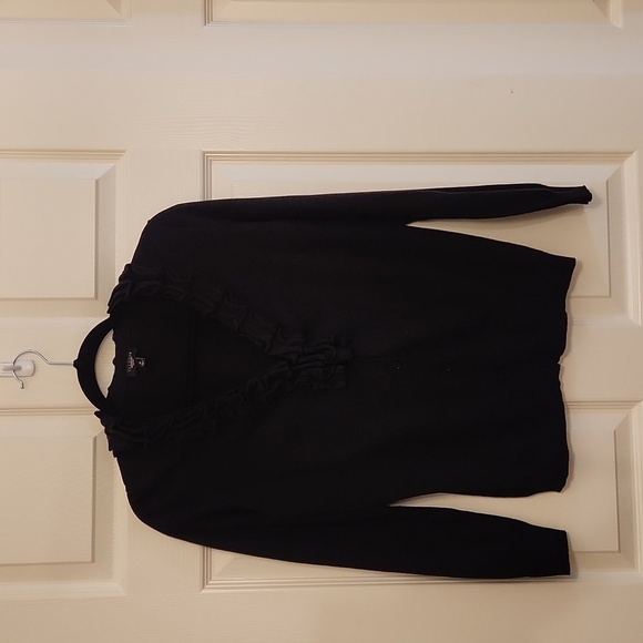 Talbots Established 1947 Bundle Red/Black Petite M Ruffle Button Front Sweaters - Picture 2 of 11